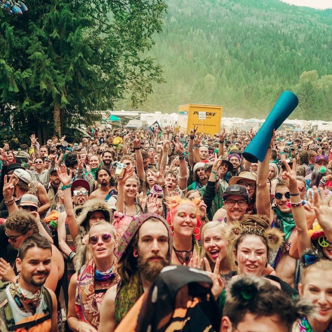 Multitud disfrutando un festival al aire libre
